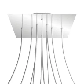   Creative Cables mennyezeti rózsa Square XXL Rose-One 10 lyukas és 4 oldalsó lyukas mennyezeti KROQ4010F112