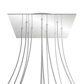   Creative Cables mennyezeti rózsa Square XXL Rose-One 12 lyukas és 4 oldalsó lyukas mennyezeti KROQ4012F112