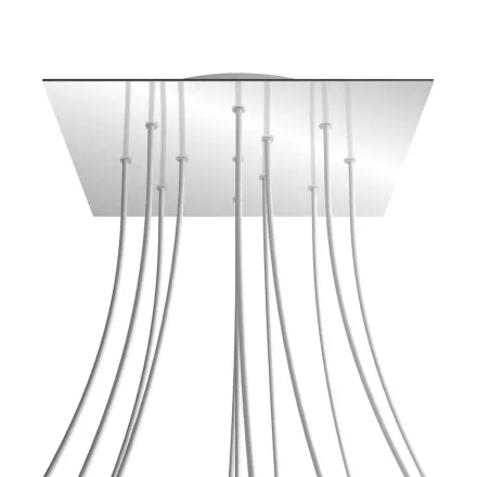 Creative Cables mennyezeti rózsa Square XXL Rose-One 12 lyukas és 4 oldalsó lyukas mennyezeti KROQ4012F112