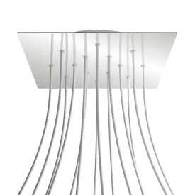   Creative Cables mennyezeti rózsa Square XXL Rose-One 14 lyukas és 4 oldalsó lyukas mennyezeti KROQ4014F112