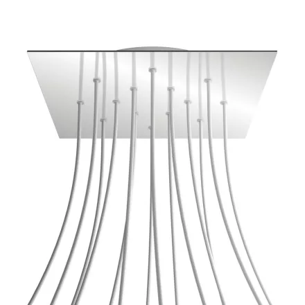Creative Cables mennyezeti rózsa Square XXL Rose-One 14 lyukas és 4 oldalsó lyukas mennyezeti KROQ4014F112