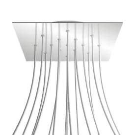   Creative Cables mennyezeti rózsa Square XXL Rose-One 15 lyukú és 4 oldalsó lyukú mennyezeti KROQ4015F112