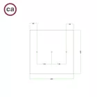 Creative Cables mennyezeti rózsa Square XXL Rose-One 3 soros és 4 oldalsó furattal ellátott KROQ403LF114