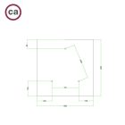 Creative Cables mennyezeti rózsa Square XXL Rose-One 3 lyukas és 4 oldalsó lyukas mennyezeti KROQ403TF114