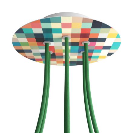 Creative Cables mennyezeti rózsa Round Rose-One 6 lyukú és 4 oldalsó lyukú mennyezeti rózsa KROR206F201