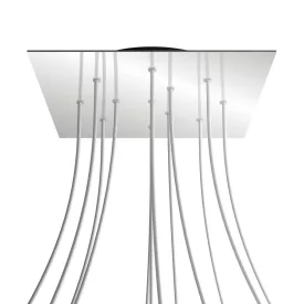  Creative Cables mennyezeti rózsa Square XXL Rose-One 12 lyukas és 4 oldalsó lyukas mennyezeti KROVNQ4012F112