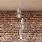 Creative Cables mennyezeti rózsa 3 lámpás függőlámpa 200 mm-es kerek Rose-One-nal, szövetkábeles és beton KSPM3R20106RM04-L