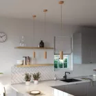 Creative Cables spotlámpa Tub-E14, fa cső spotlámpához, E14 kettős gyűrűs lámpafoglalattal KSPOTLE1401 semleges
