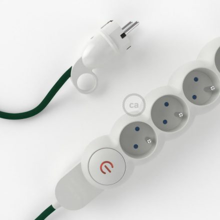 Creative Cables textil lámpakábel Francia elosztó műselyem Sötétzöld RM21 szövet borítású elektromos kábellel és M1F4B05RM21