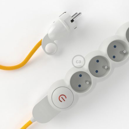 Creative Cables textil lámpakábel Francia elosztó műselyem borítású elektromos kábellel Sárga RM10 szövettel és M1F4B10RM10
