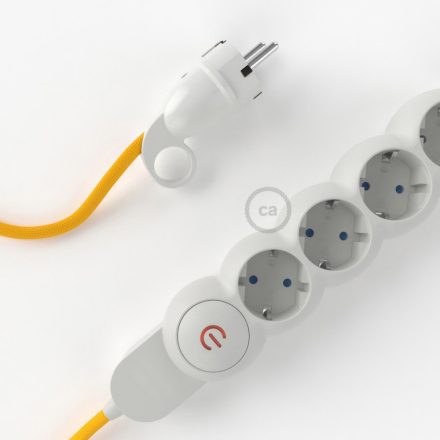 Creative Cables textil lámpakábel Német Power Strip műselyem borítású elektromos kábellel Sárga RM10 szövettel M1T4B05RM10