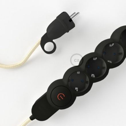 Creative Cables textil lámpakábel Német Power Strip műselyem elefántcsont szövettel bevont elektromos kábellel RM00 M1T4N01RM00