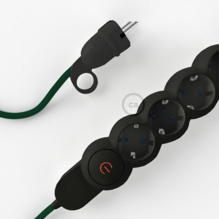Creative Cables textil lámpakábel Német Power Strip műselyem Sötétzöld RM21 szövet borítású elektromos kábellel M1T4N05RM21