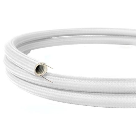 Creative Cables lámpakábel Creative-Tube rugalmas vezeték, Rayon White RM01 szövetborítás, átmérő 20 mm NG20RM01 fehér