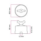 Creative Cables kapcsoló /elterelő fehér porcelánból, pillangóanyával PBOXSW079BIANER