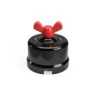 Creative Cables kapcsoló /elterelő fekete porcelánból, pillangóanyával PBOXSW079NERROS