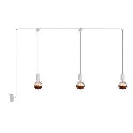   Creative Cables kültéri lámpa E-Snake Modulair kültéri lámpa IP65, 3 fényforrással, rózsaszín PDE3EL01BISM01-L