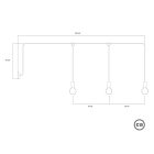 Creative Cables kültéri lámpa E-Snake Modulair kültéri lámpa IP65, 3 fényforrással, rózsaszín PDE3EL01BISM01-L