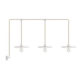   Creative Cables lámpatest E-Snake Modulair kültéri lámpa IP65, 3 fényforrással, rózsával és lámpaernyőkkel PDE3EL02BISN06DDBIA-L