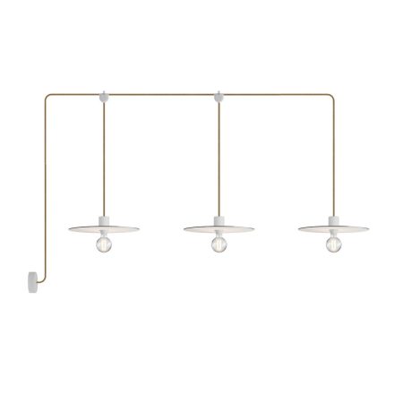 Creative Cables lámpatest E-Snake Modulair kültéri lámpa IP65, 3 fényforrással, rózsával és lámpaernyőkkel PDE3EL02BISN06DDBIA-L