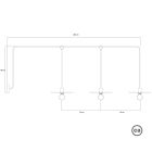 Creative Cables lámpatest E-Snake Modulair kültéri lámpa IP65, 3 fényforrással, rózsával és lámpaernyőkkel PDE3EL02BISN06DDBIA-L