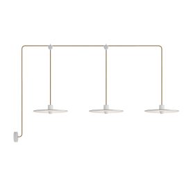   Creative Cables lámpatest E-Snake Modulair kültéri lámpa IP65, 3 fényforrással, rózsával és lámpaernyőkkel PDE3EL02BISN06DDBIA