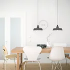 Creative Cables függeszték Függesztett lámpa textil kábellel, ipari kerámia lámpaernyővel és fém bevonattal PDMBRRN02EKPSCEBI