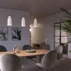 Creative Cables függeszték Függesztett lámpa textil kábellel, üveg kerámia lámpaernyővel és fém részletekkel