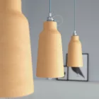 Creative Cables függeszték Függesztett lámpa textil kábellel, üveg kerámia lámpaernyővel és fém részletekkel
