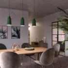 Creative Cables függeszték Függesztett lámpa textil kábellel, üveg kerámia lámpaernyővel és fém részletekkel