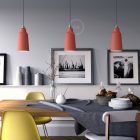 Creative Cables függeszték Függesztett lámpa textil kábellel, üveg kerámia lámpaernyővel és fém részletekkel