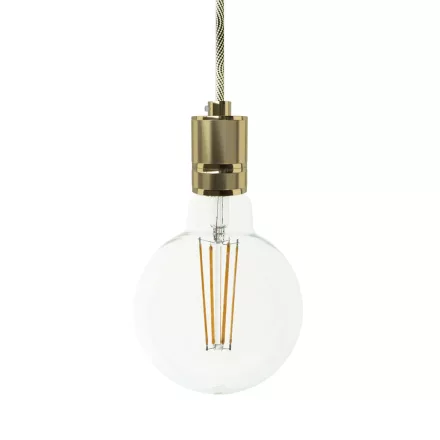 Creative Cables függeszték Függesztett lámpa textil kábellel és maratott alumínium lámpatartóval