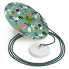 Creative Cables függeszték Függesztett lámpa textil kábellel, UFO kétoldalas fa lámpaernyővel és fém PDMPNRC30UFO01