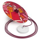 Creative Cables függeszték Függesztett lámpa textil kábellel, UFO kétoldalas fa lámpaernyővel és fém PDMPNRC32UFO09