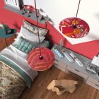 Creative Cables függeszték Függesztett lámpa textil kábellel, UFO kétoldalas fa lámpaernyővel és fém PDMPNRC32UFO09