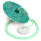 Creative Cables függeszték Függesztett lámpa textil kábellel, UFO kétoldalas fa lámpaernyővel és fém PDMPNRC34UFO03-L