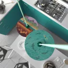 Creative Cables függeszték Függesztett lámpa textil kábellel, UFO kétoldalas fa lámpaernyővel és fém PDMPNRC34UFO03-L