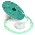 Creative Cables függeszték Függesztett lámpa textil kábellel, UFO kétoldalas fa lámpaernyővel és fém PDMPNRC34UFO03