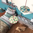 Creative Cables függeszték Függesztett lámpa textil kábellel, UFO kétoldalas fa lámpaernyővel és fém PDMPNRC35UFO02