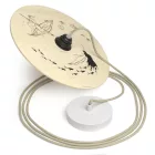 Creative Cables függeszték Függesztett lámpa textil kábellel, UFO kétoldalas fa lámpaernyővel és fém PDMPNRC43UFO04