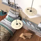 Creative Cables függeszték Függesztett lámpa textil kábellel, UFO kétoldalas fa lámpaernyővel és fém PDMPNRC43UFO04