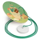 Creative Cables függeszték Függesztett lámpa textil kábellel, UFO kétoldalas fa lámpaernyővel és fém PDMPNRH69UFO10-L