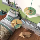 Creative Cables függeszték Függesztett lámpa textil kábellel, UFO kétoldalas fa lámpaernyővel és fém PDMPNRH69UFO10-L