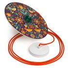 Creative Cables függeszték Függesztett lámpa textil kábellel, UFO kétoldalas fa lámpaernyővel és fém PDMPNRM15UFO08