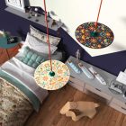 Creative Cables függeszték Függesztett lámpa textil kábellel, UFO kétoldalas fa lámpaernyővel és fém PDMPNRM15UFO08