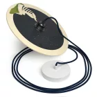 Creative Cables függeszték Függesztett lámpa textil kábellel, UFO kétoldalas fa lámpaernyővel és fém PDMPNRM20UFO06