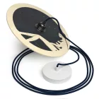 Creative Cables függeszték Függesztett lámpa textil kábellel, UFO kétoldalas fa lámpaernyővel és fém PDMPNRM20UFO06