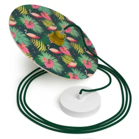   Creative Cables függeszték Függesztett lámpa textil kábellel, UFO kétoldalas fa lámpaernyővel és fém PDMPNRM21UFO12-L