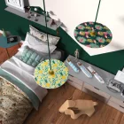 Creative Cables függeszték Függesztett lámpa textil kábellel, UFO kétoldalas fa lámpaernyővel és fém PDMPNRM21UFO12