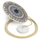 Creative Cables függeszték Függesztett lámpa textil kábellel, UFO kétoldalas fa lámpaernyővel és fém PDMPNRN06UFO11-L